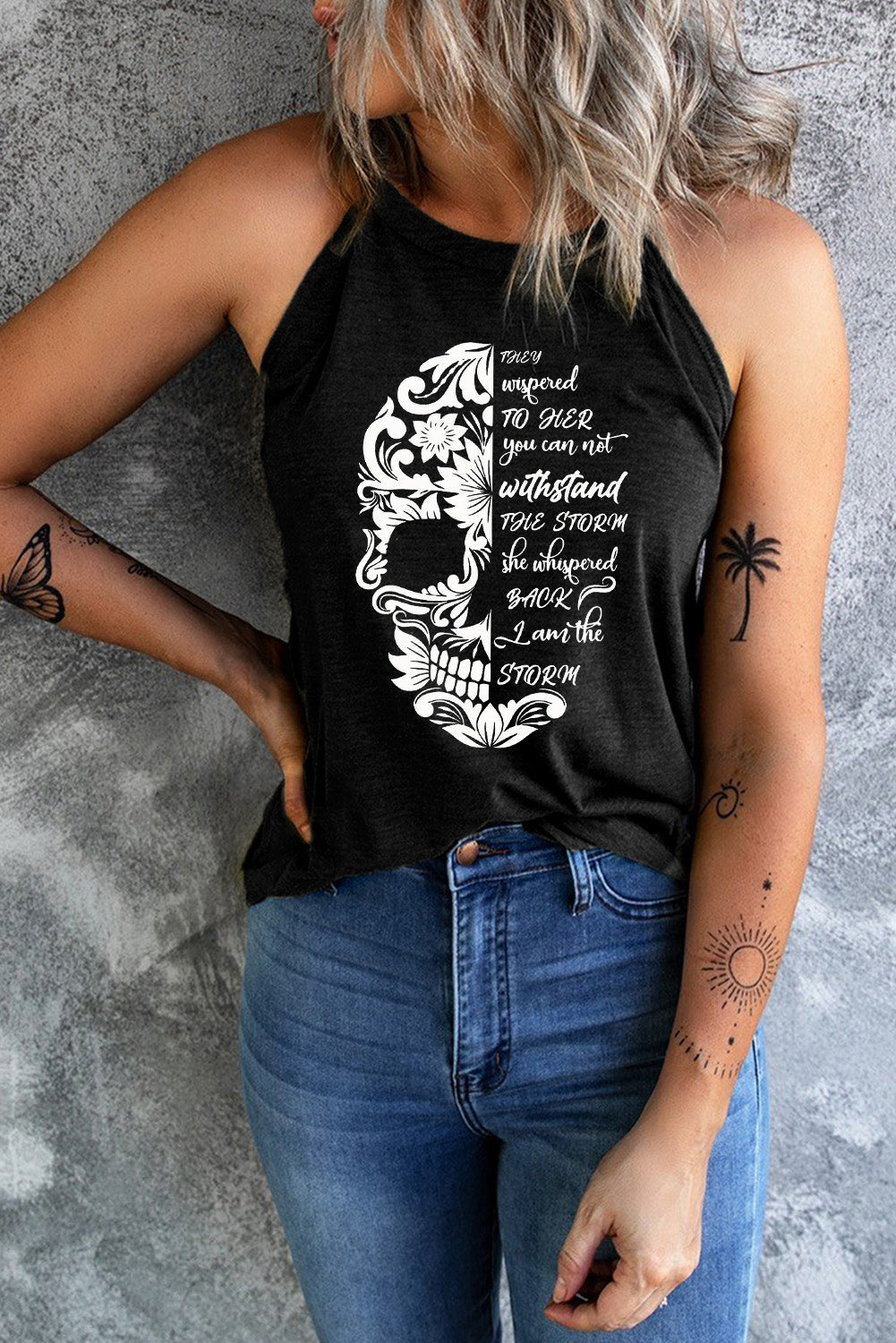 Solid Color Crew Neck Tank Top