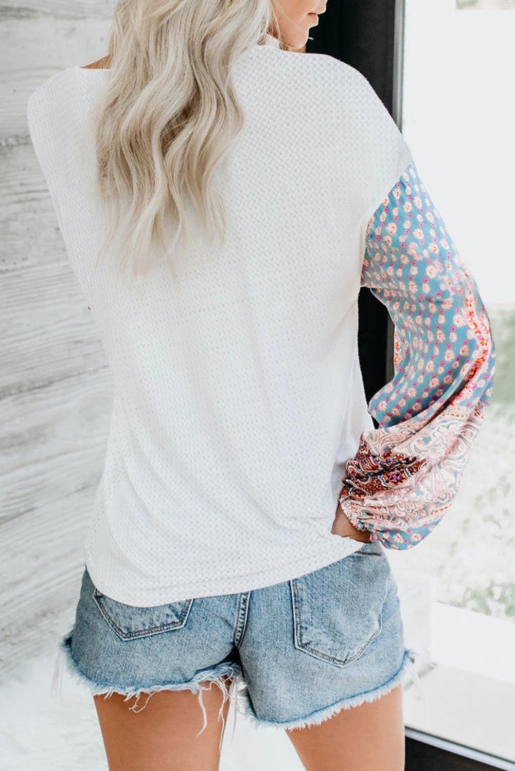 Blossom Contrast Swiss Dot Knit Top - HannaBanna Clothing