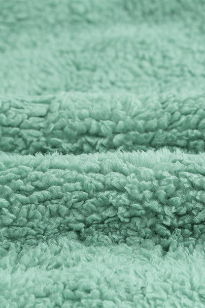 Sweat-shirt à capuche zippé 1/4 en sherpa avec kangourou