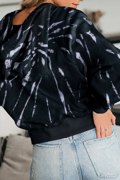 Sudadera tie-dye con bolsillo en algodón