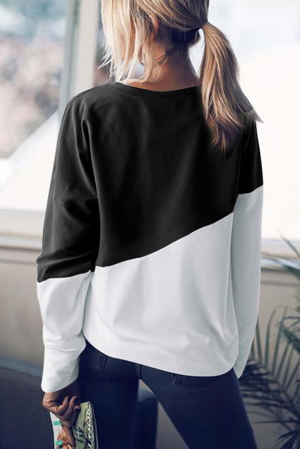 Patchwork Dropped Shoulder Sweatshirt