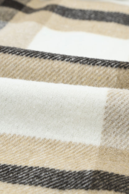 Veste à carreaux avec poche pour femme