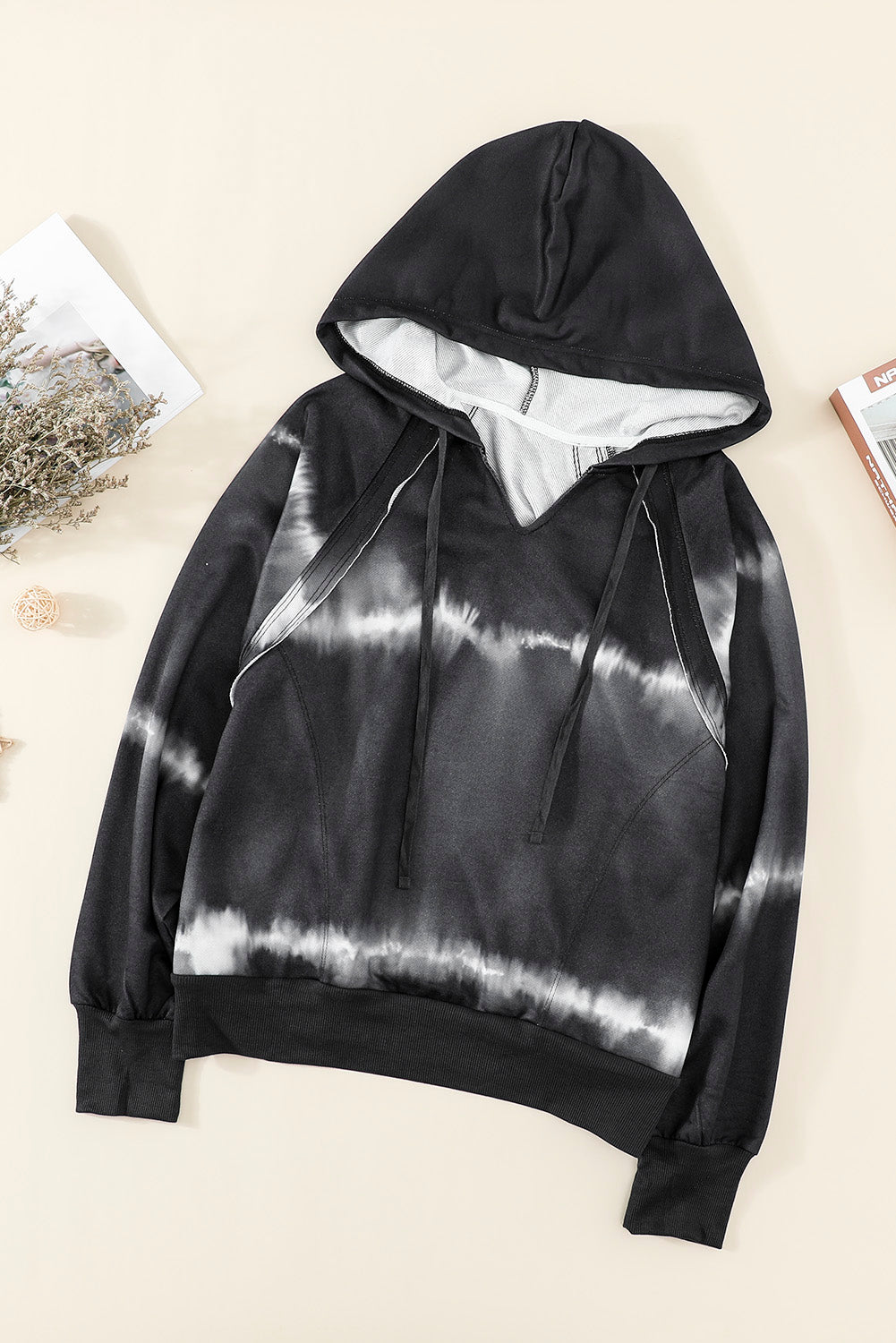 Sudadera tie-dye con bolsillo en algodón