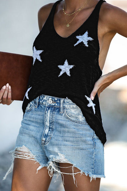 Débardeur à col en V et dos nageur à imprimé étoiles