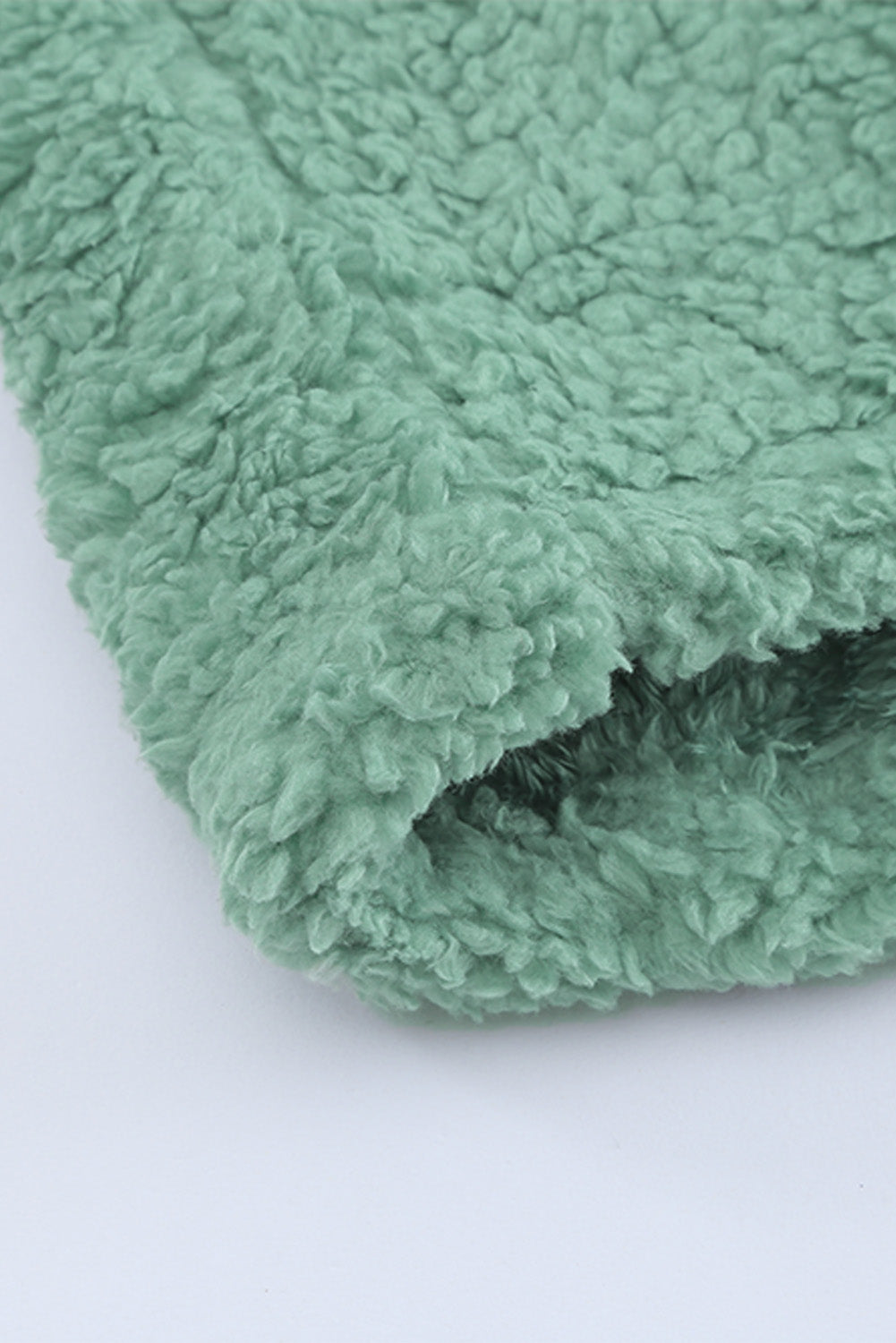 Sweat-shirt à capuche zippé 1/4 en sherpa avec kangourou