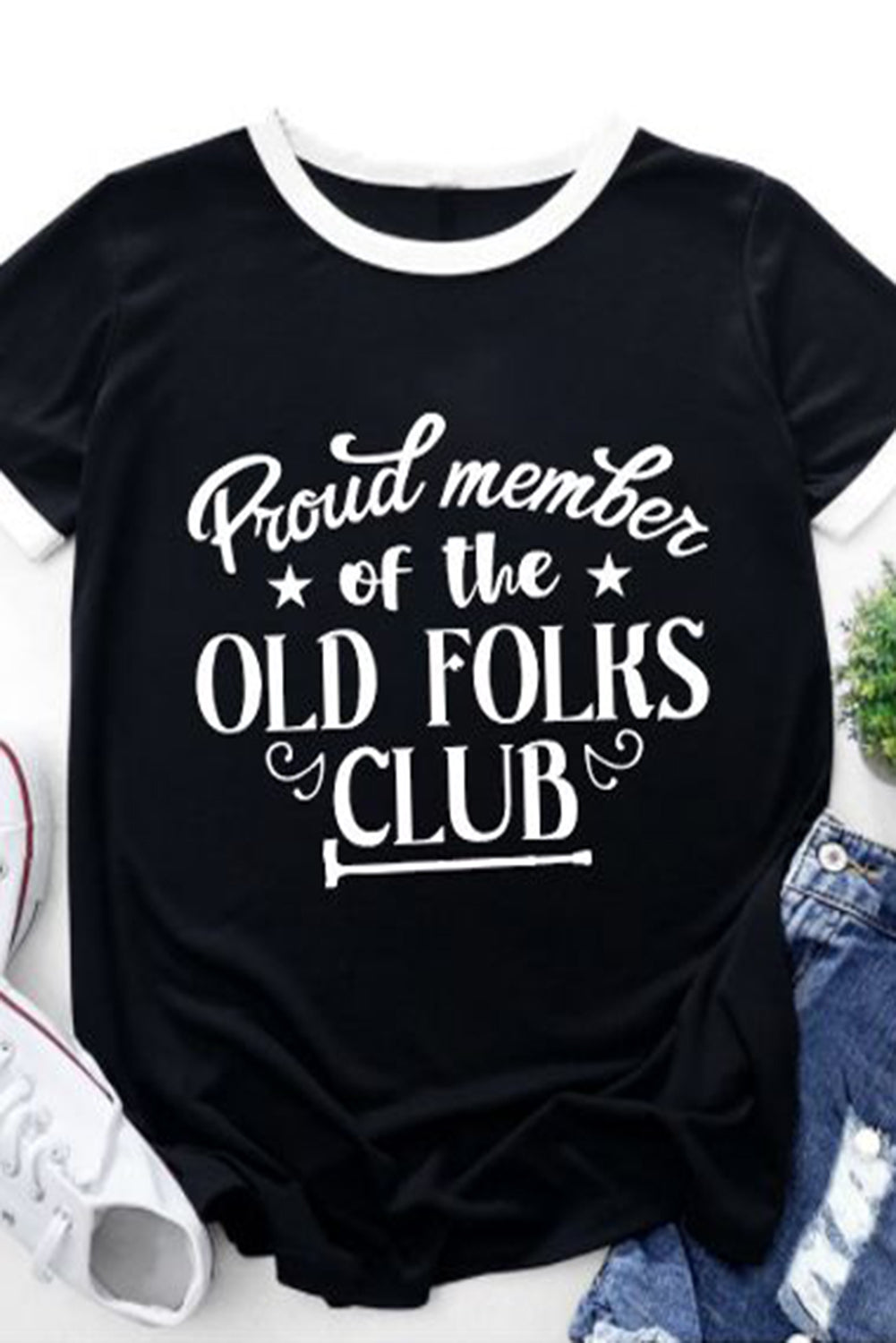 Top de manga corta con cuello redondo