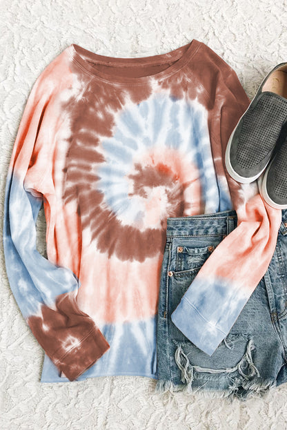 Sudadera de ocio holgada con teñido anudado de Ombre 