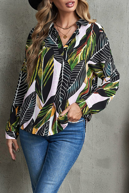 Floral Print Buttoned Long Sleeve Shirt