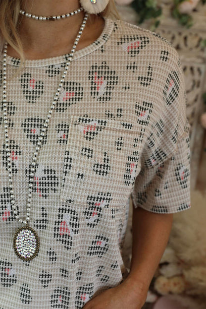 Haut à manches courtes en tricot gaufré