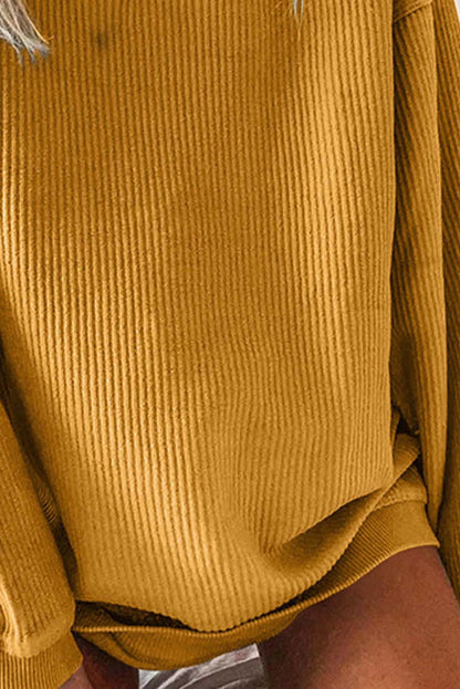 Sweat-shirt oversize côtelé à col ras du cou 