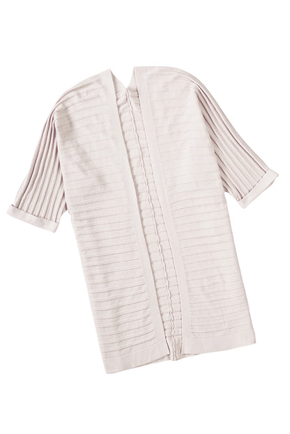 Cárdigan de punto acanalado con frente abierto 