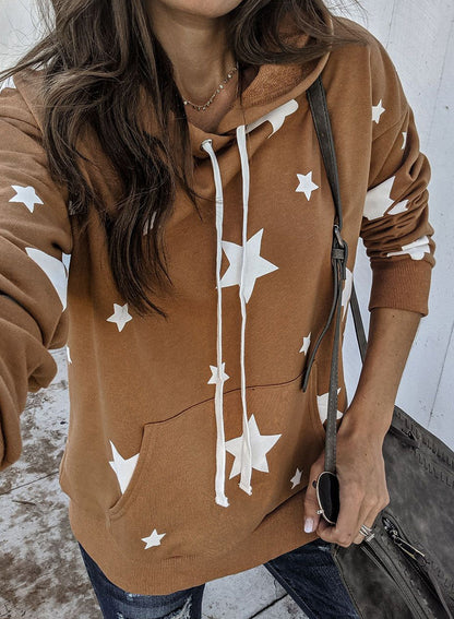 Sudadera de mezcla de algodón con capucha y estrellas