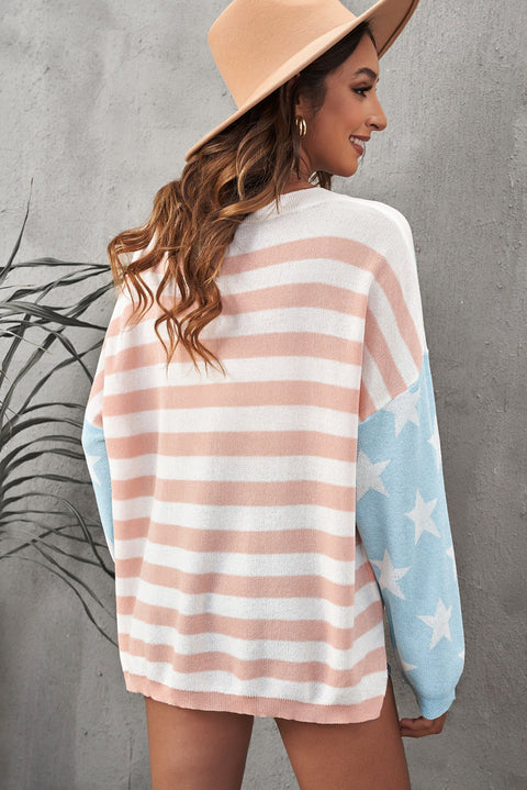 US Flag Print Sweater
