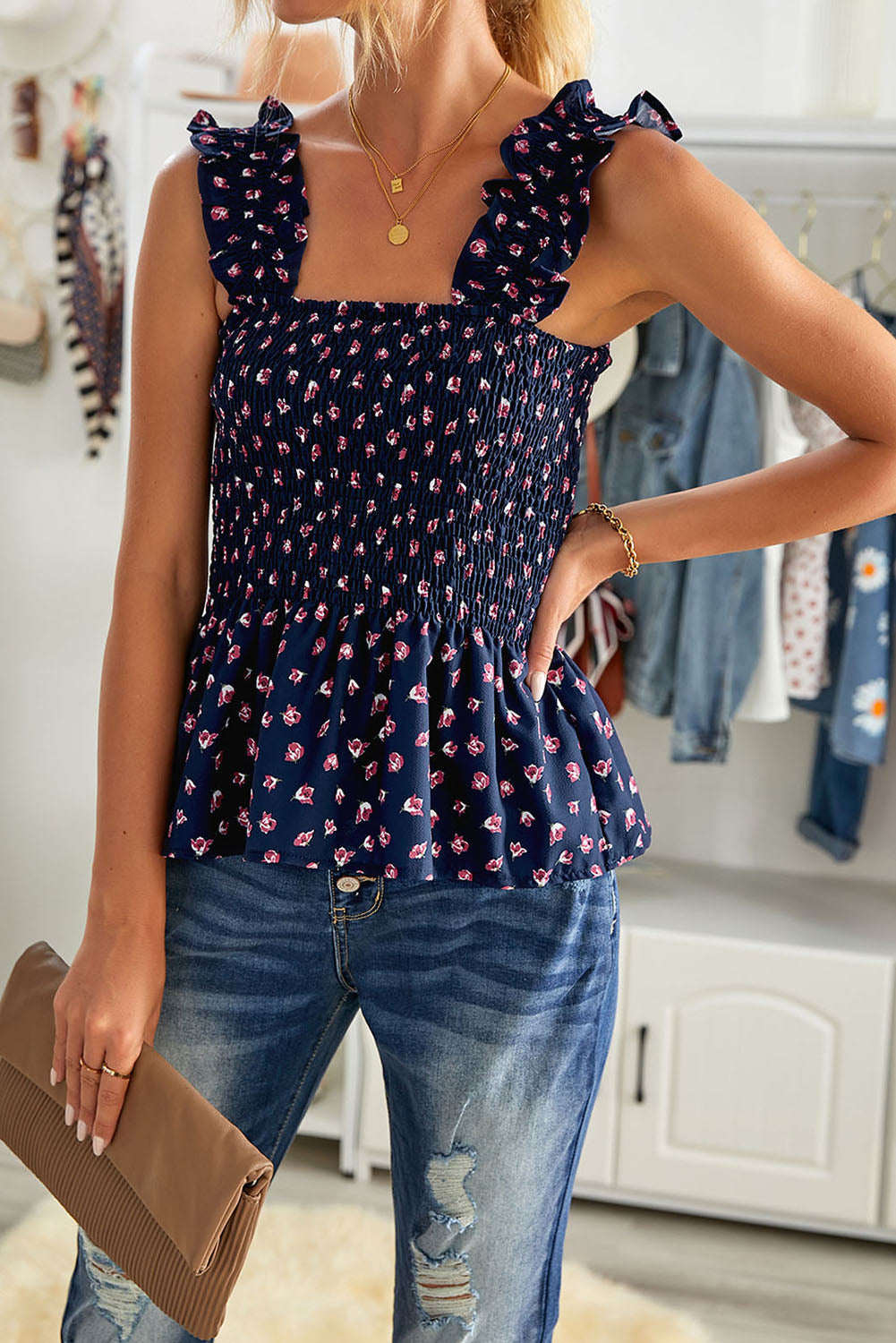 Floral Smock Tank