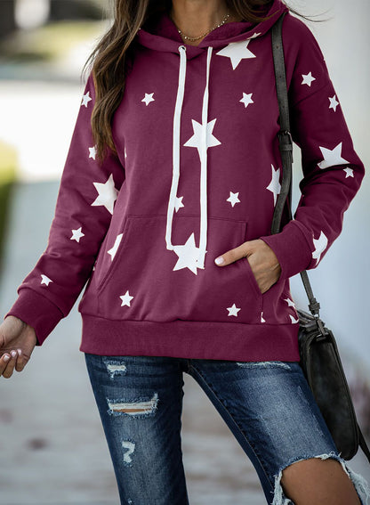 Sudadera de mezcla de algodón con capucha y estrellas
