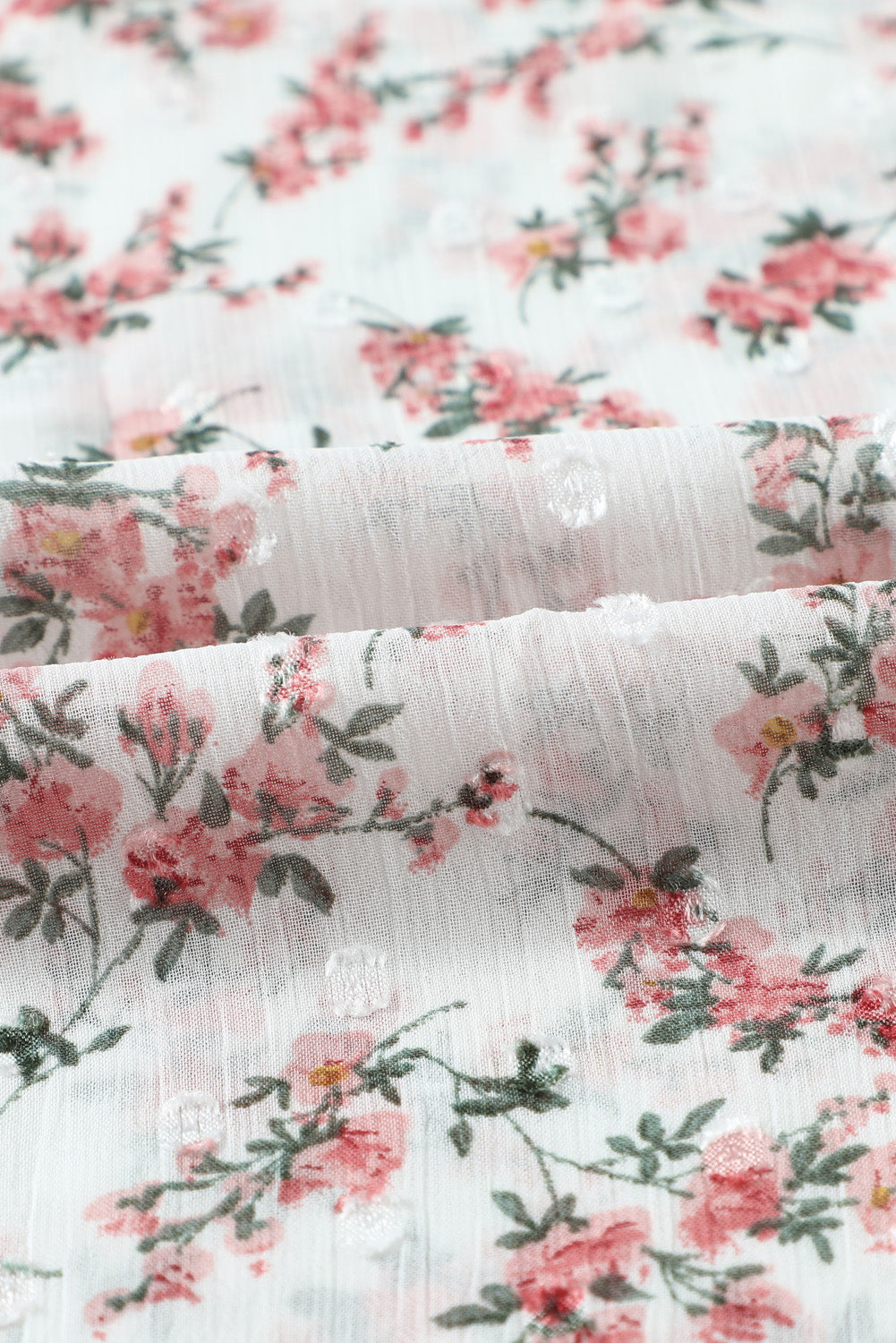 Floral Print Drawstring Long Bell Sleeve Blouse