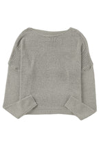Solid Drop Shoulder Pullover Sweater