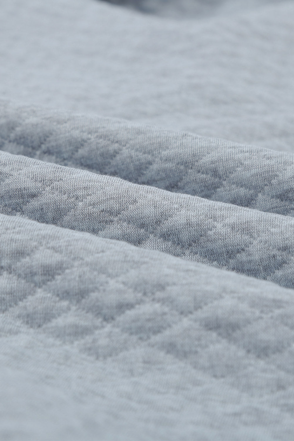 Dark Gray Quilted Snaps Stand Neck Sweatshirt with Fake Front Pocket