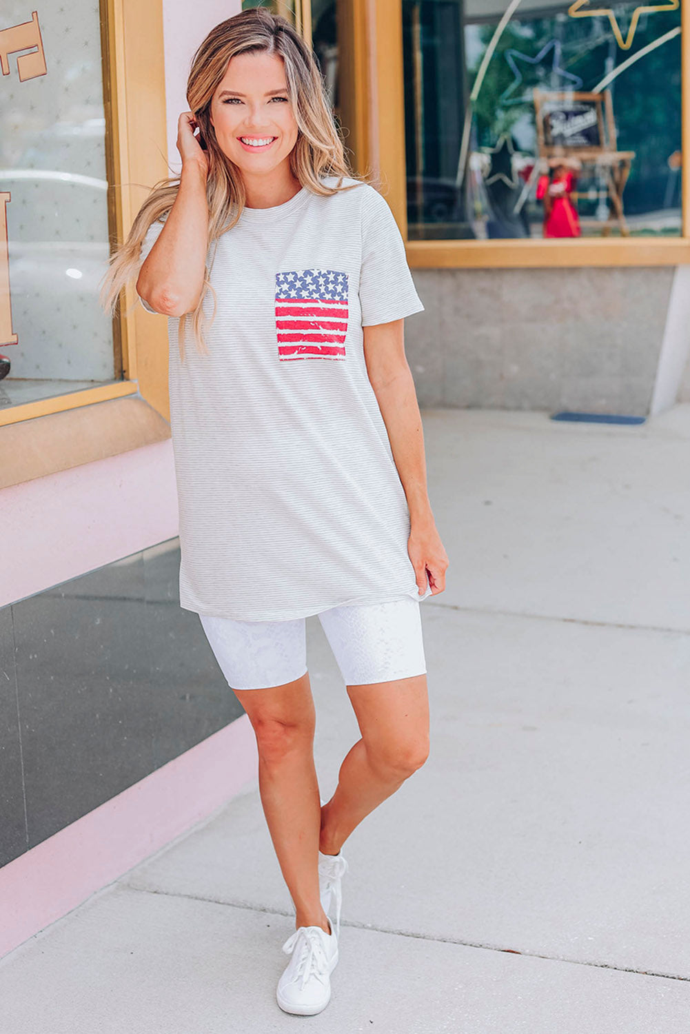 Camiseta de rayas con bolsillo de Only In America
