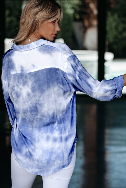 Whirlwind Tie Dye Button Shirt with Pocket