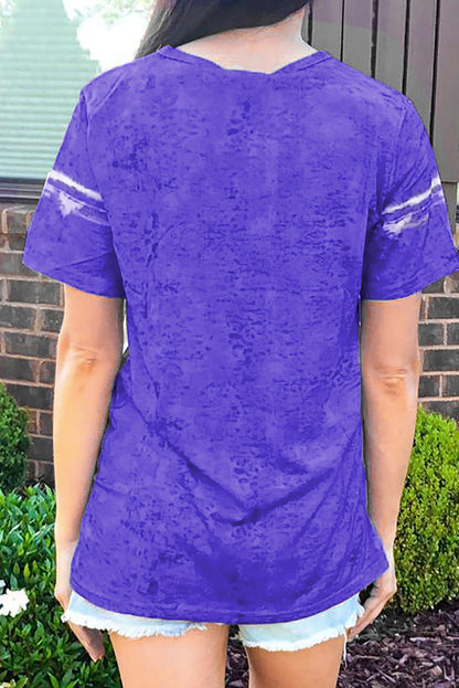 Camiseta con estampado de bloques de color teñido anudado