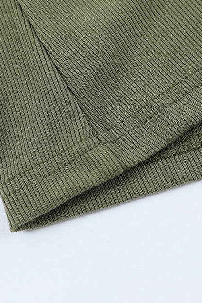 U Neck Button Knit Long Sleeve Top