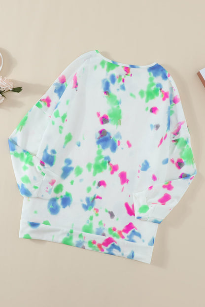 Top extragrande de manga larga con estampado de garabatos