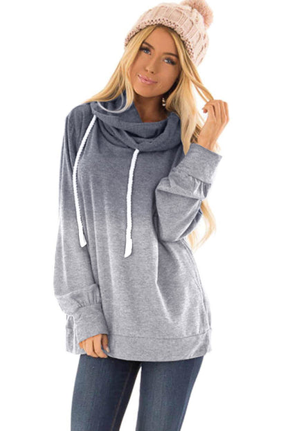 Sweat à capuche à manches longues et pull ombré