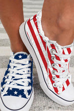 Zapatillas de lona con cordones y bandera estadounidense