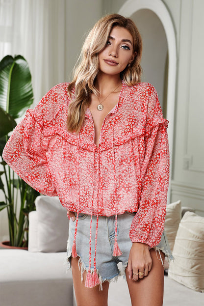 Chemisier à volants imprimé Sainte-Hélène