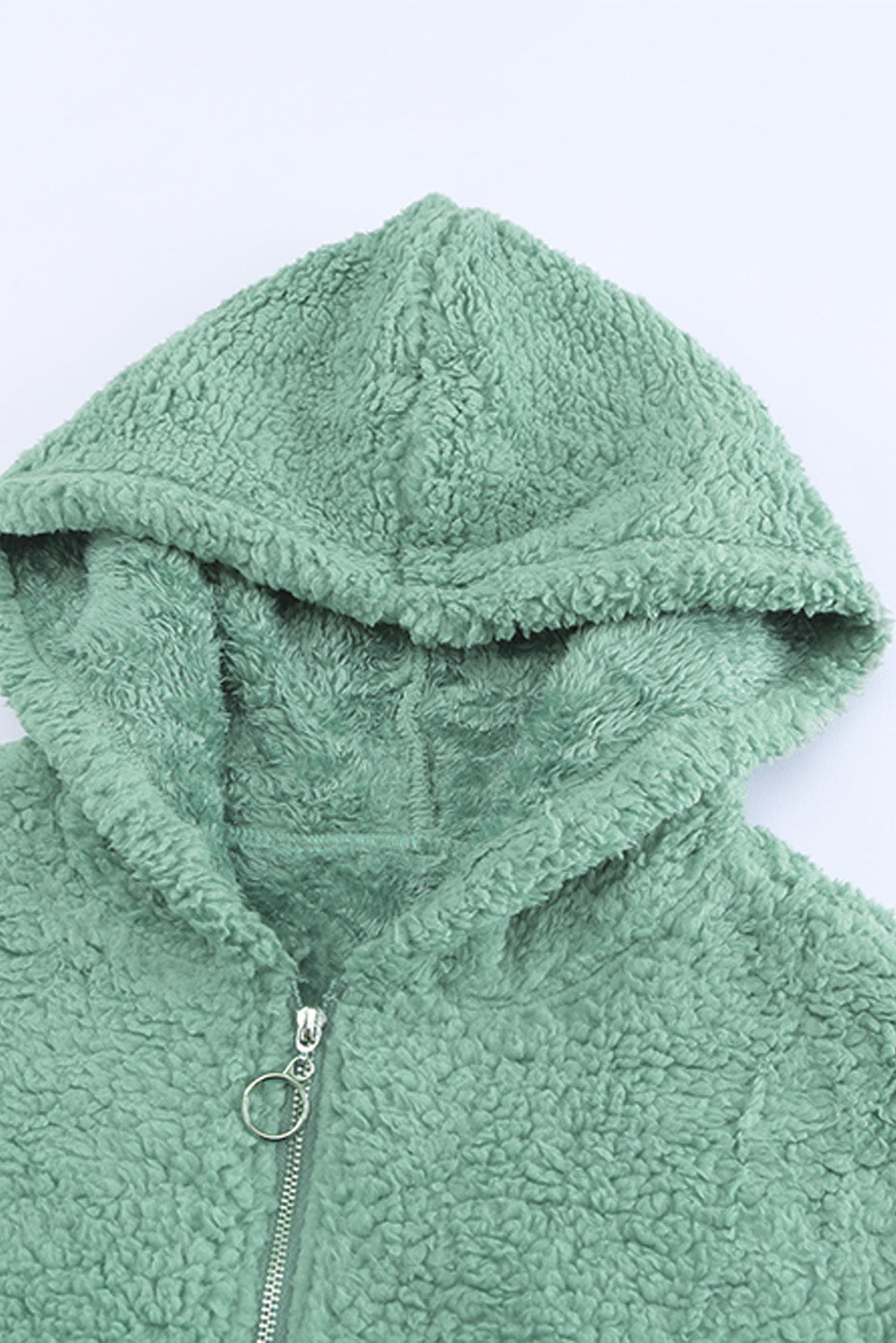 Sweat-shirt à capuche zippé 1/4 en sherpa avec kangourou