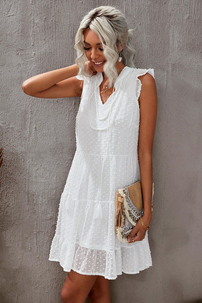 Swiss Dot Tiered Babydoll Mini Dress