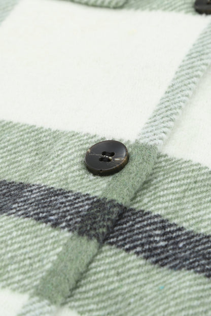 Veste à carreaux avec poche pour femme