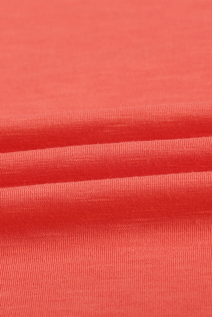 Distressed Crew Neck Leaves Pattern T-shirt