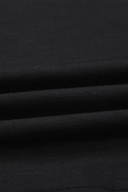 Distressed Crew Neck Leaves Pattern T-shirt