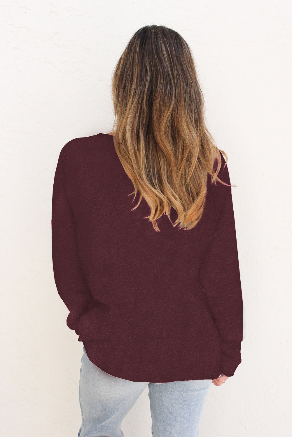 Haut à manches longues en tricot uni 