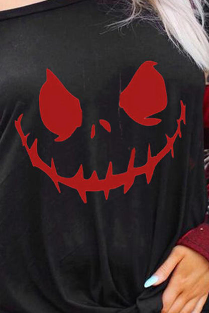 Haut à carreaux et manches léopard à imprimé fantôme d'Halloween