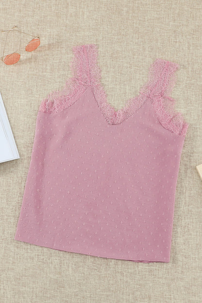 Débardeur camisole à col en V et cils