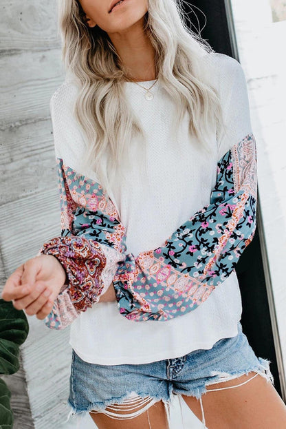 Blossom Contrast Swiss Dot Knit Top - HannaBanna Clothing