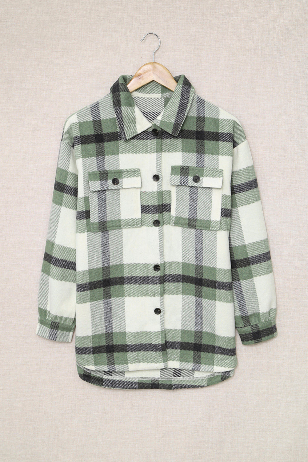 Veste à carreaux avec poche pour femme