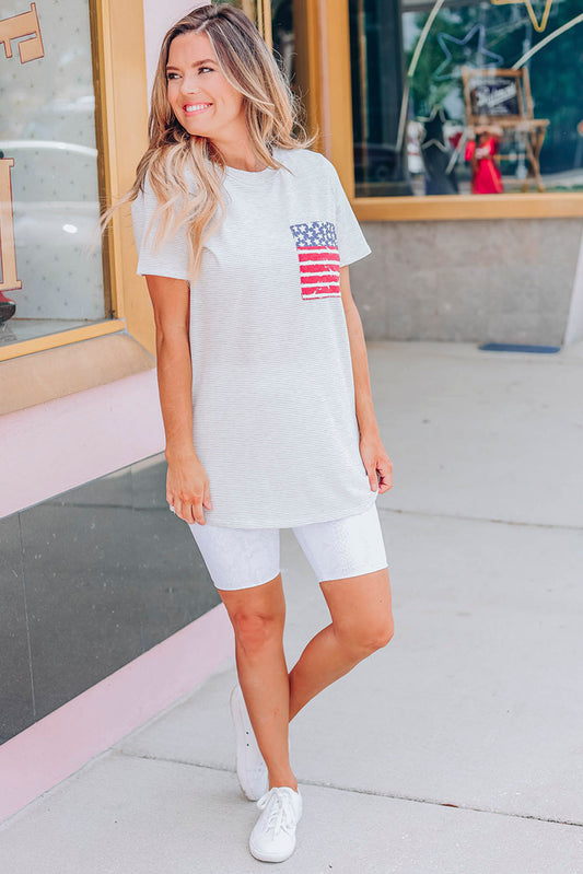 Camiseta de rayas con bolsillo de Only In America