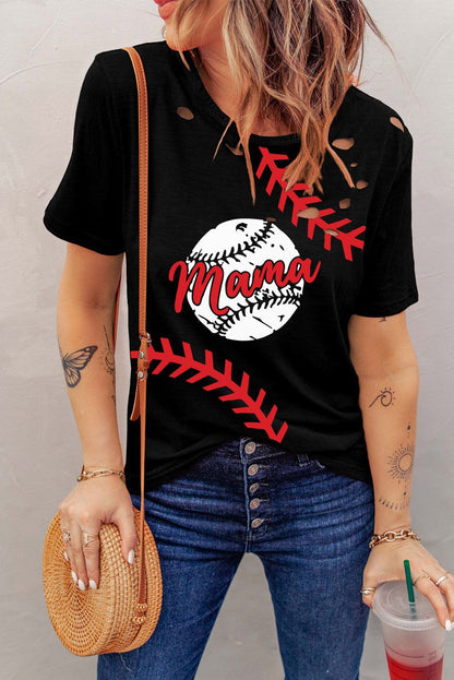 Camiseta mixta de algodón con cuello redondo y agujeros