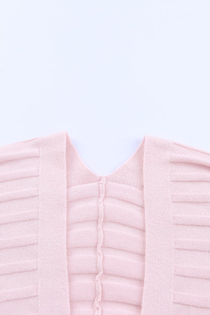 Cárdigan de punto acanalado con frente abierto 