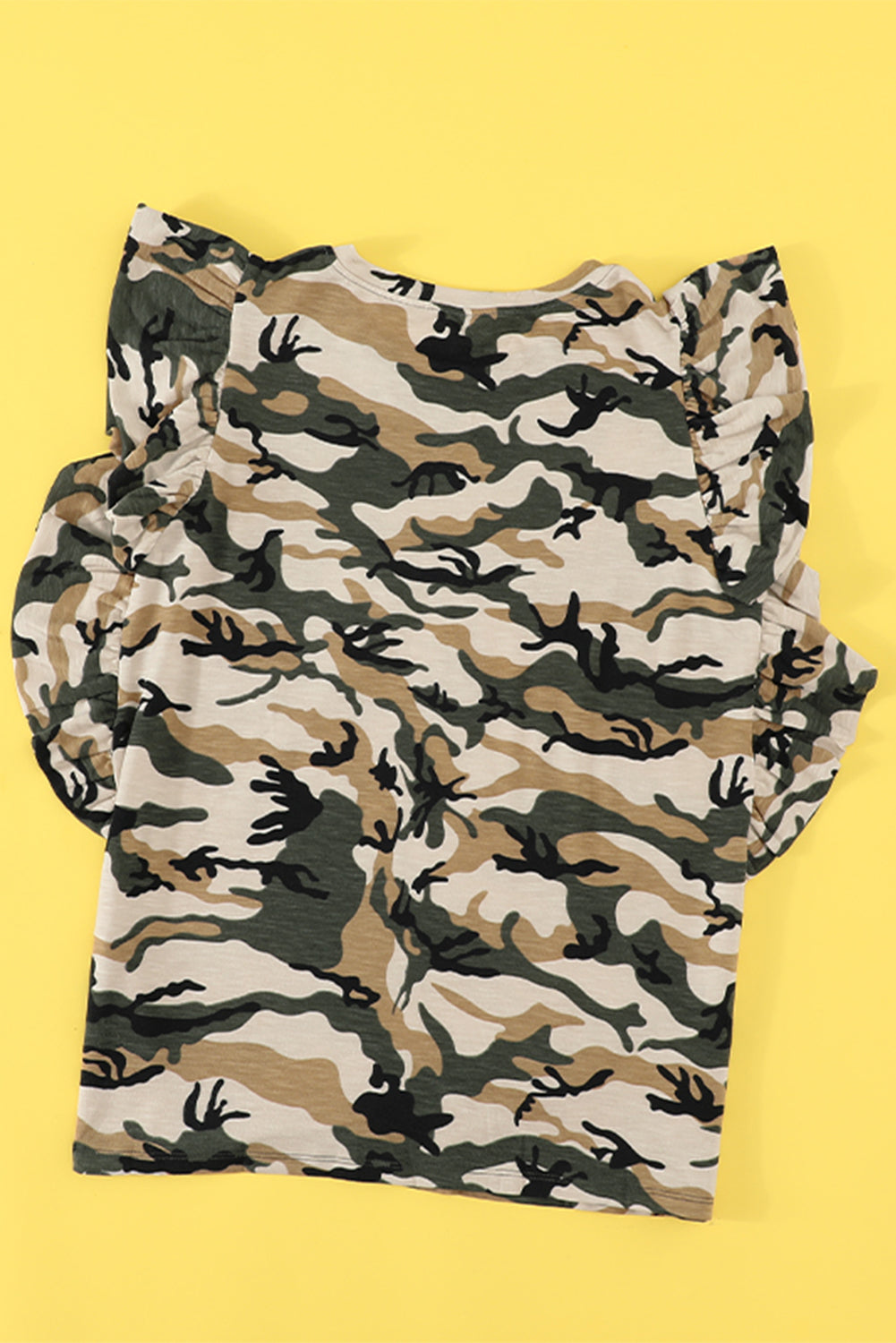 T-shirt à manches courtes et volants imprimés