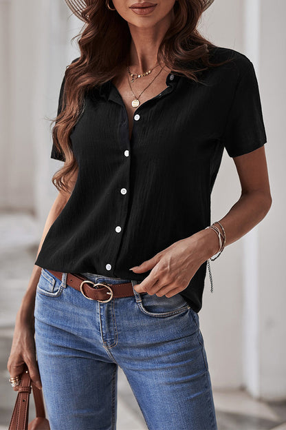 Top de manga corta con textura