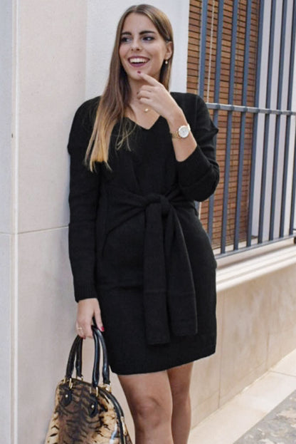 Don’t Let Me Go Tie Sweater Dress
