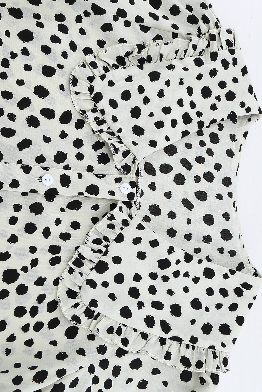 Blusa con manga farol y volantes de lunares