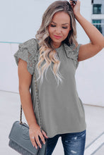Tiered Lace Sleeve Knit Top